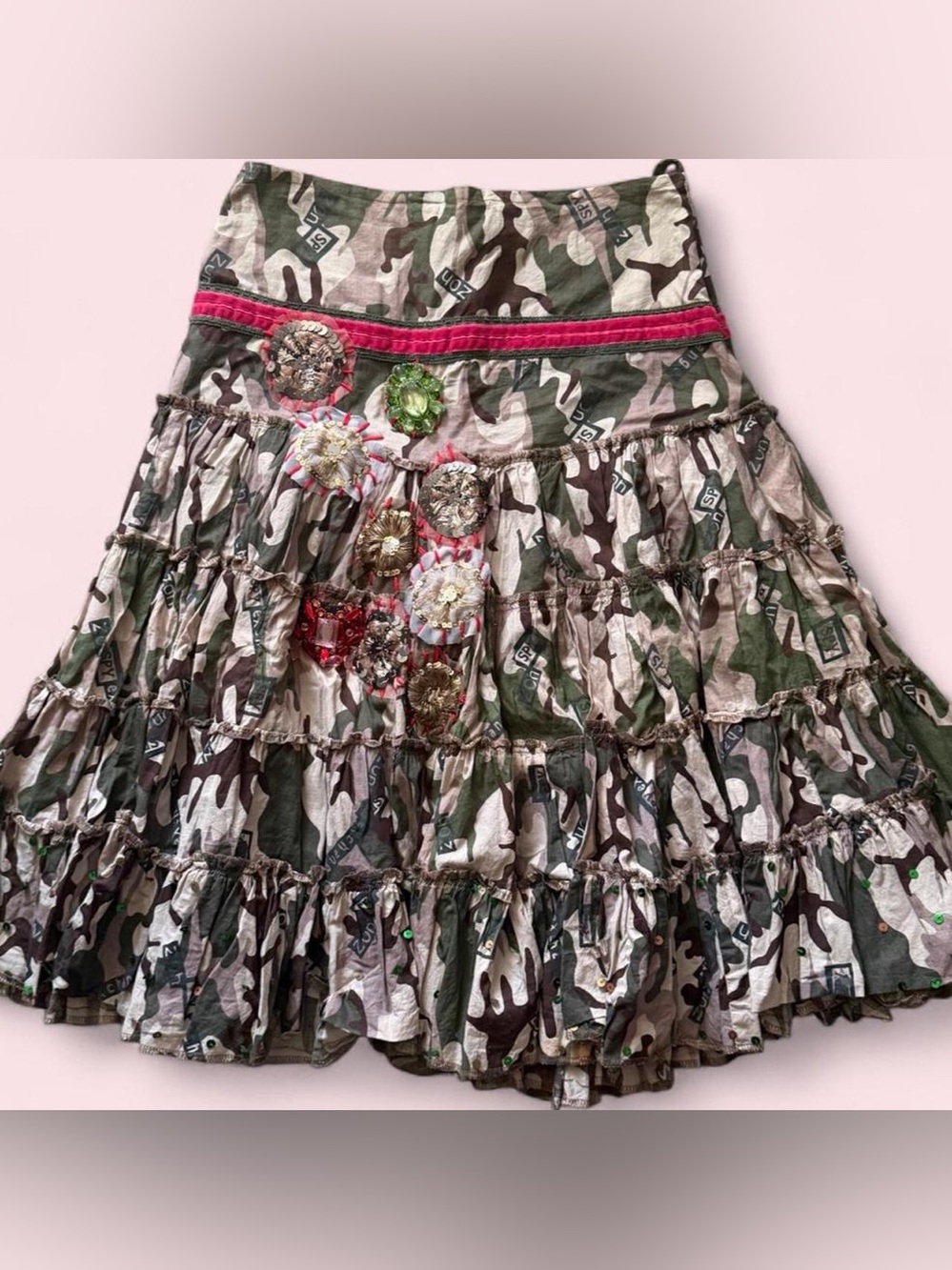 Spy Zone Exchange Y2K Vintage Camo Print Skirt